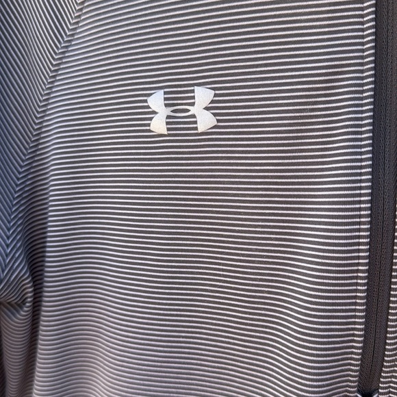 Under Armour Gray Striped Quarter-Zip Pullover - Picture 2 of 3